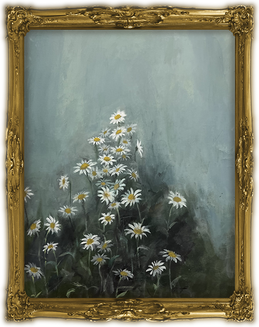 Daisies, oil on canvas